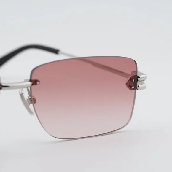 NEW Bottega Veneta BV1126S Silver Pink Rimless Sunglasses Bottega Veneta BV1126S Rimless Sunglasses in Silver Pink  main image 2